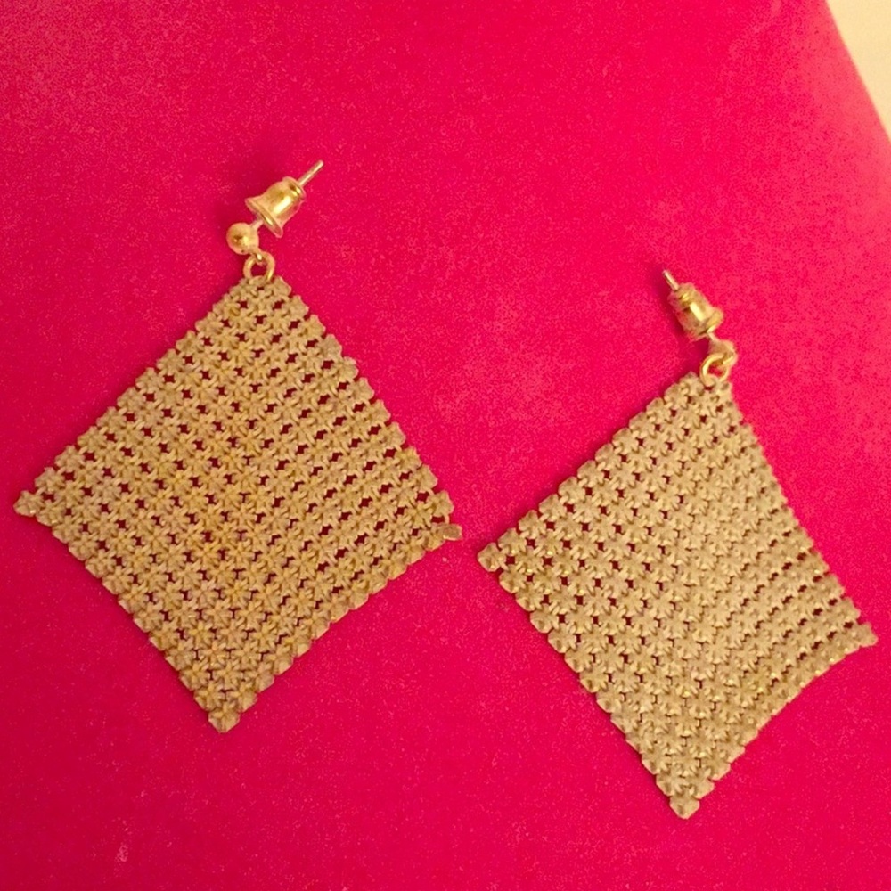 Whiting and Davis Vintage Elegant Gold Dangle Earrings